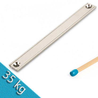 Neodym Flachleiste 120 x 13 x 5 mm mit Bohrung und Senkung - 35 kg