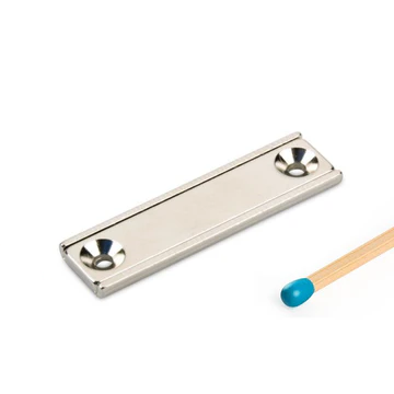 Neodym Flachleiste 65 x 13 x 5 mm mit Bohrung und Senkung - 20 kg