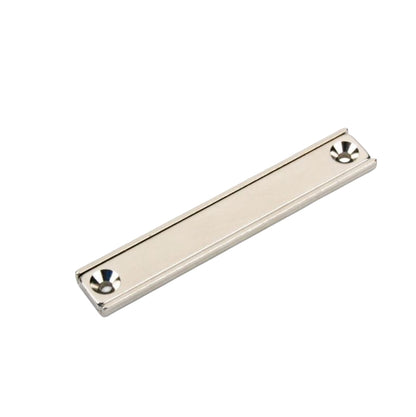 Neodym Flachleiste 80 x 13 x 5 mm mit Bohrung und Senkung - 24 kg
