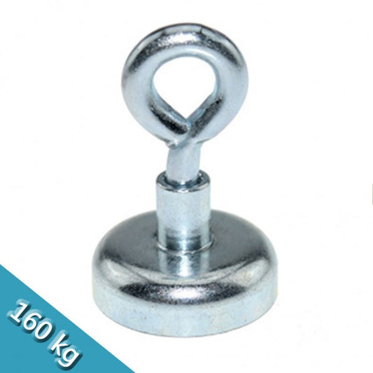 Ösenmagnet Ø 75 mm NEODYM - Zink - hält 160 kg