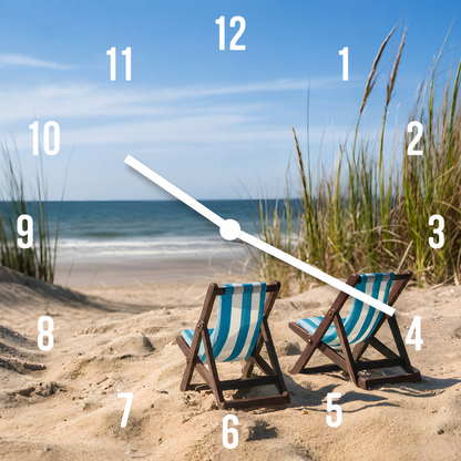 Hochwertige 30cm-Uhren Made in Alzenau Lautlose Uhr MDF Acryl Motiv Nordsee