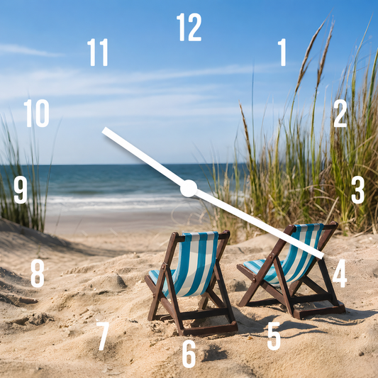 Hochwertige 30cm-Uhren Made in Alzenau Lautlose Uhr MDF Acryl Motiv Nordsee