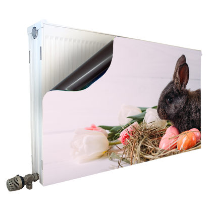 Magnet Heizkörperverkleidung Heizkörperabdeckung Heizung Schutz Motiv Osterhase mit Ostereiern – Produktbild 1 von 4