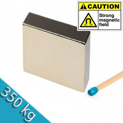 Quadermagnet 100,0 x 100,0 x 30,0 mm N45 Nickel - hält 350kg