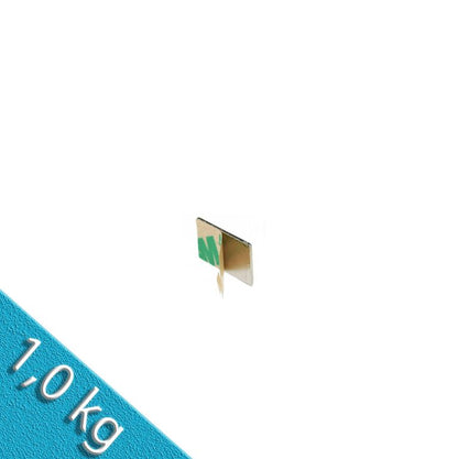 Quadermagnet 15,0 x 8,0 x 1,0 mm N35 Nickel - selbstklebend