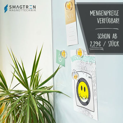 Memo Magnete aus Acryl mit aufgedruckten Emoji Smilies