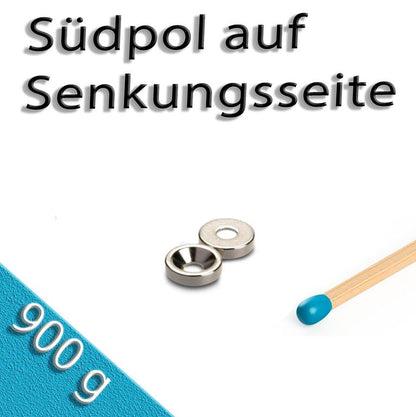 Ringmagnet Ø 10,0 x 3,4 x 3,0 mm N42 Nickel mit Senkung Süd