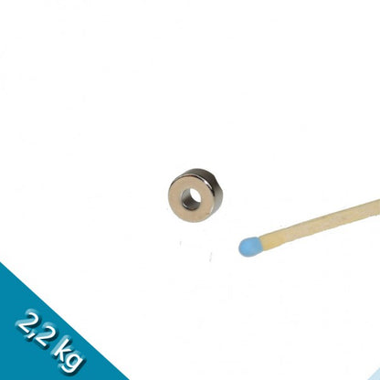 Ringmagnet Ø 10,0 x 4,0 x 5,0 mm N42 Nickel - hält 2,2 kg