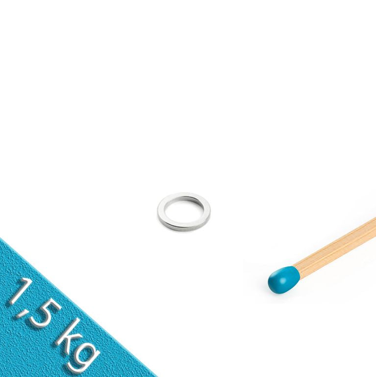 Ringmagnet Ø 12/9 mm x 1,5 mm Neodym N45 Nickel