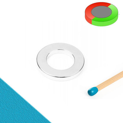 Ringmagnet Ø 40,0 x 25,0 x 5,0 mm N42 Nickel - diametral