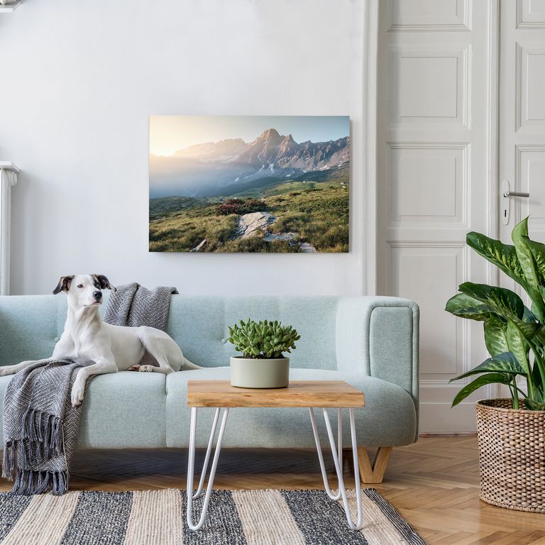 Bedrucktes Acrylglas als Magnetwand, Küchen-Hintergrund, Motiv Berge