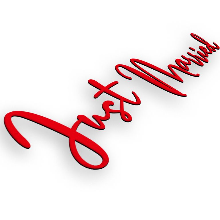 Auto Schmuck Deko Hochzeit Schriftzug "JUST MARRIED" Magnet Magnetfolie