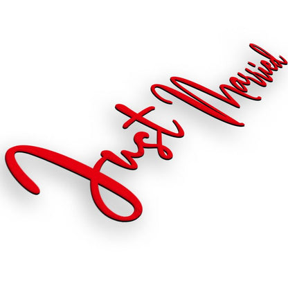 Auto Schmuck Deko Hochzeit Schriftzug "JUST MARRIED" Magnet Magnetfolie
