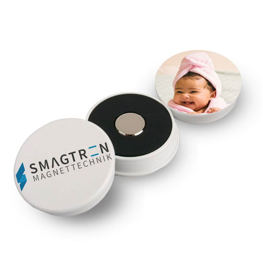 10er Set - Bedruckte Memo-Magnete Weiß 36mm x 8mm