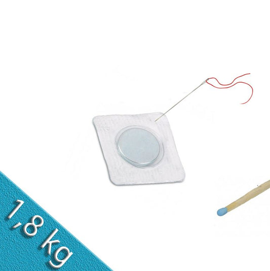 Scheibenmagnet Ø 18 x 2 mm zum Einnähen in quadratischer PVC-Hülle