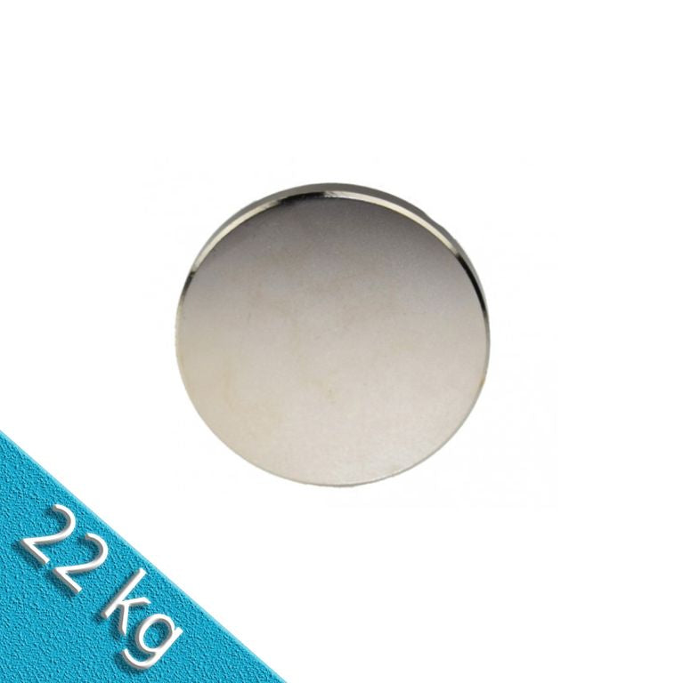 Scheibenmagnet Ø 60,0 x 5,0 mm N42 Nickel - hält 22 kg