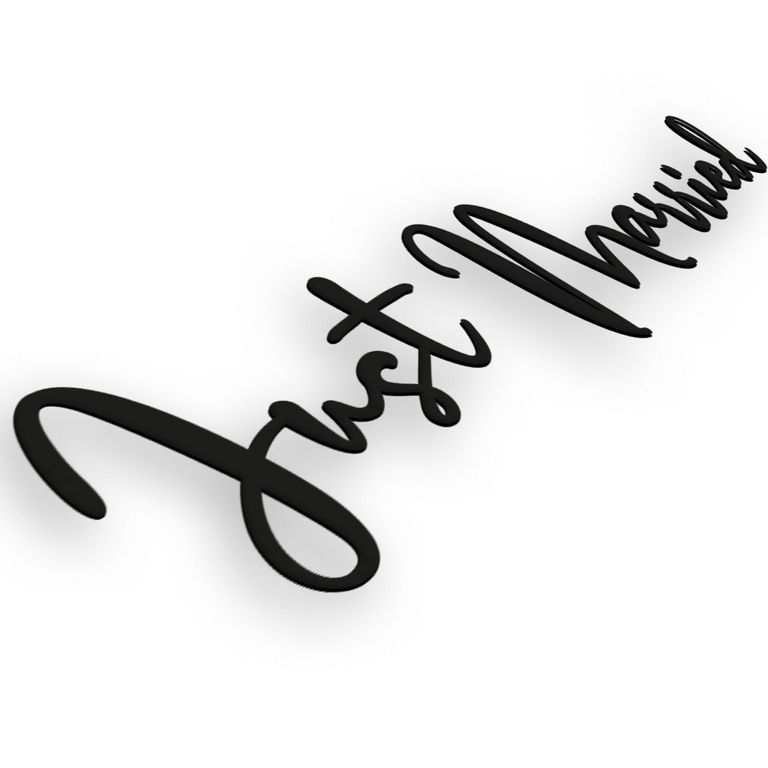 Auto Schmuck Deko Hochzeit Schriftzug "JUST MARRIED" Magnet Magnetfolie