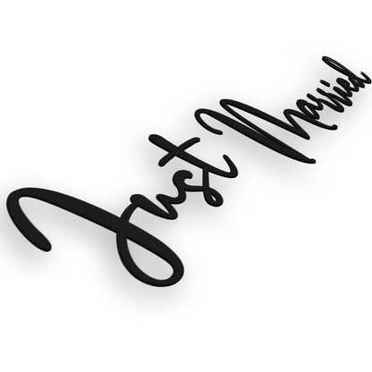 Auto Schmuck Deko Hochzeit Schriftzug "JUST MARRIED" Magnet Magnetfolie