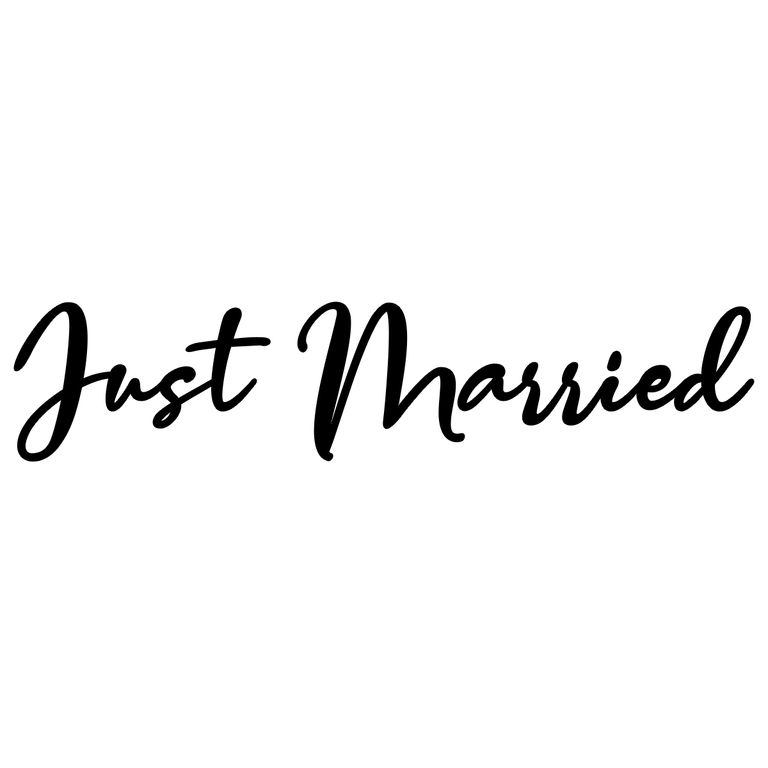 Auto Schmuck Deko Hochzeit Schriftzug "JUST MARRIED" Magnet Magnetfolie