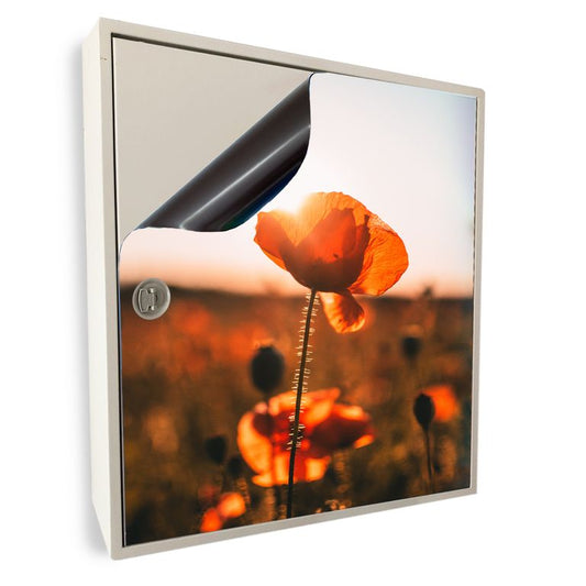 Stromkasten Magnet Bild Deko Stromverteiler Sicherungskasten Motiv Mohn