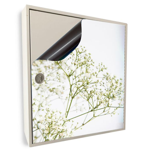 Stromkasten Magnet Bild Deko Stromverteiler Sicherungskasten Motiv Weiße Blumen