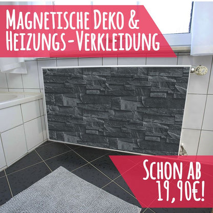 Magnet Heizkörperverkleidung Heizkörperabdeckung Heizkörper - Motiv Schiefer Steinwand