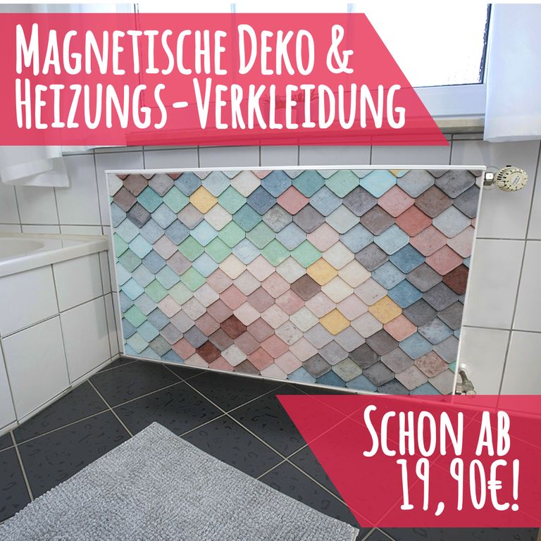 Magnet Heizkörperverkleidung Heizkörperabdeckung Heizkörper - Motiv Azul Fliesen