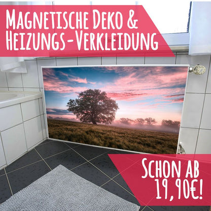 Magnet Heizkörperverkleidung Heizkörperabdeckung Heizkörper - Motiv Baum im Feld