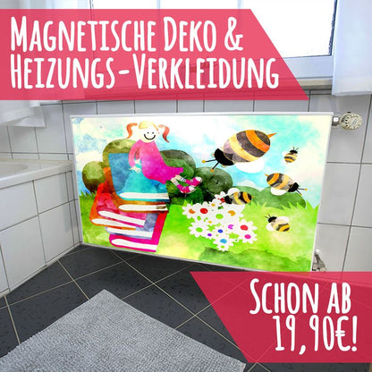 Magnet Heizkörperverkleidung Heizkörperabdeckung Heizung Schutz Motiv Kinderbild-Bienen
