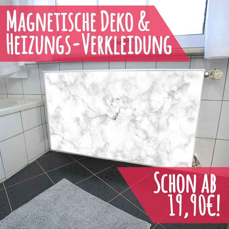 Magnet Heizkörperverkleidung Heizkörperabdeckung Heizung Schutz Motiv Marmor Grau