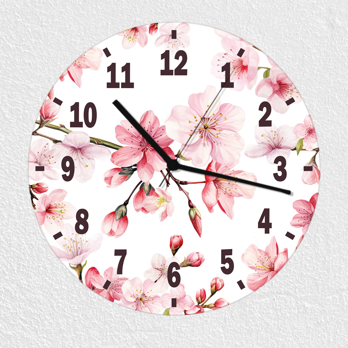 Hochwertige 30cm-Uhren Made in Alzenau Lautlose Uhr MDF Acryl Motiv Blossom