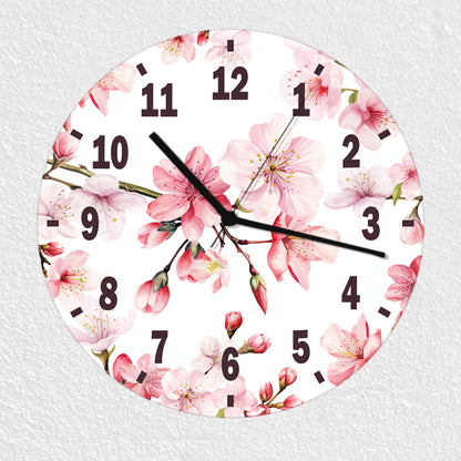 Hochwertige 30cm-Uhren Made in Alzenau Lautlose Uhr MDF Acryl Motiv Blossom