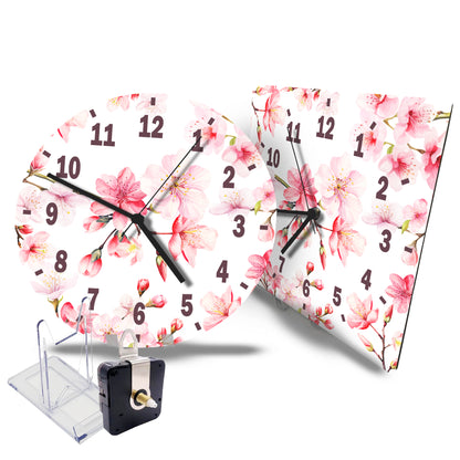 Hochwertige 30cm-Uhren Made in Alzenau Lautlose Uhr MDF Acryl Motiv Blossom