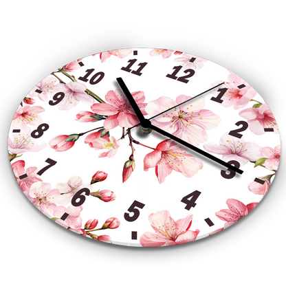 Hochwertige 30cm-Uhren Made in Alzenau Lautlose Uhr MDF Acryl Motiv Blossom