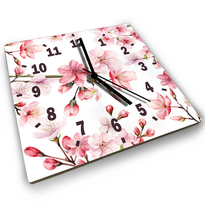 Hochwertige 30cm-Uhren Made in Alzenau Lautlose Uhr MDF Acryl Motiv Blossom