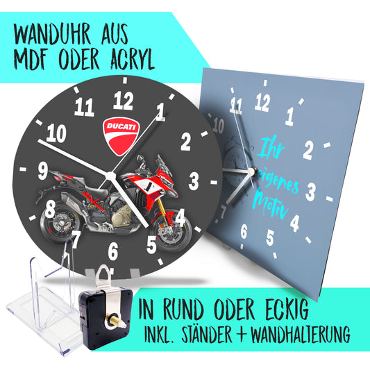 Hochwertige 30cm Uhren Made in Alzenau Lautlose Uhr MDF Acryl Eigenes Motiv