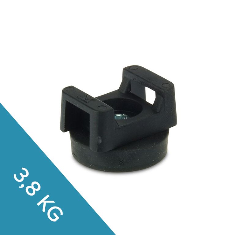 Magnetsystem Ø 22 mm gummiert für Kabelmontage - hält 3,8 kg