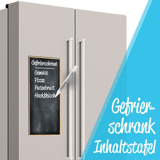 Inhaltstafel für Gefrierschrank, Gefriertruhe mit Magnetrücken aus Acryl 50x23cm