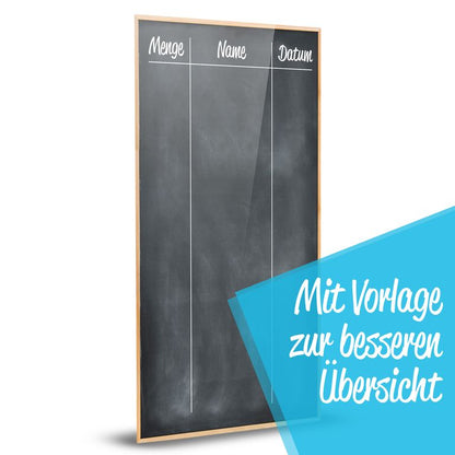 Inhaltstafel für Gefrierschrank, Gefriertruhe mit Magnetrücken aus Acryl 50x23cm