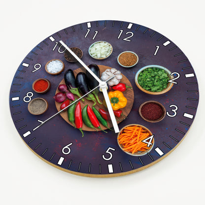 Hochwertige 30cm-Uhren Made in Alzenau Lautlose Uhr MDF Acryl Motiv Gewürztraum