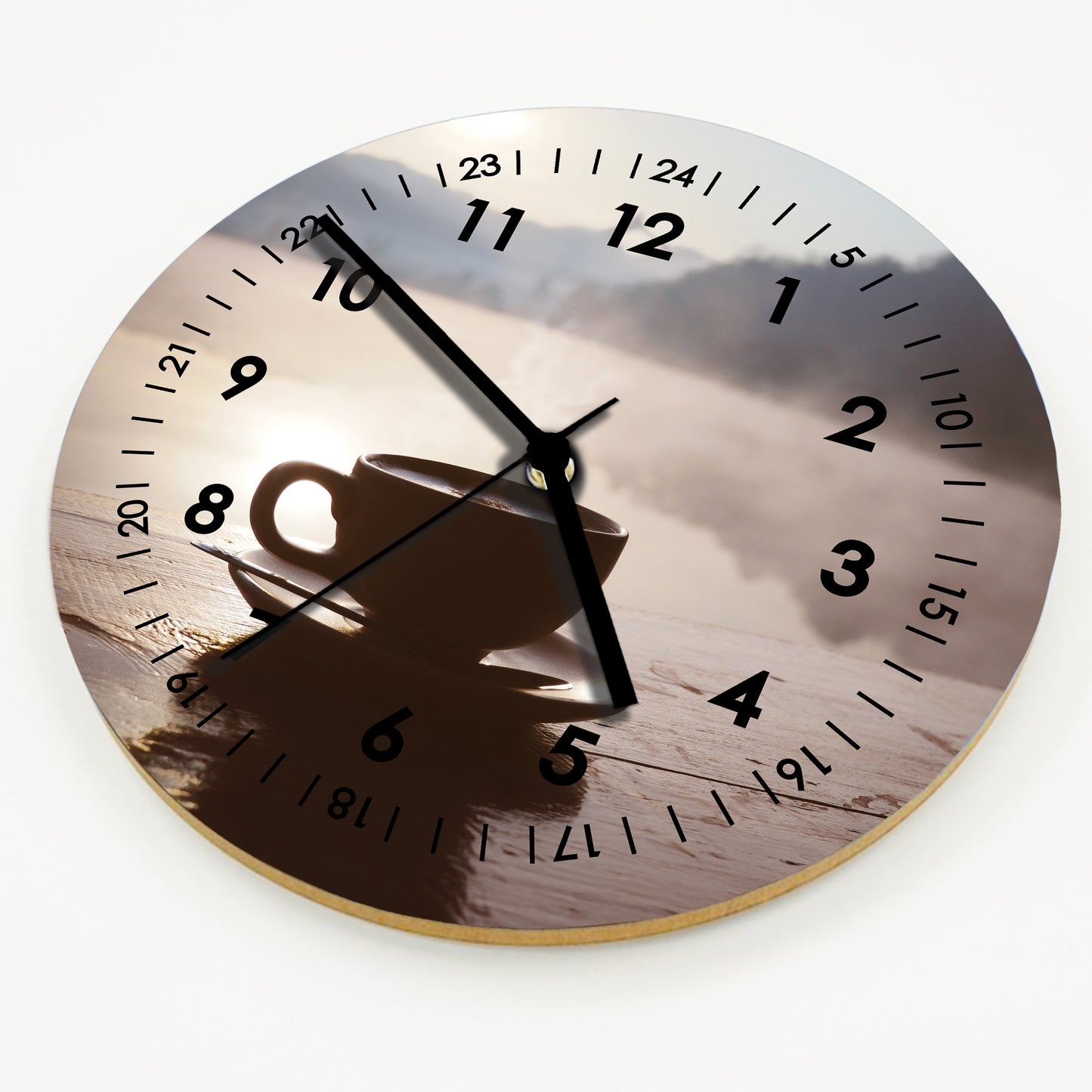 Hochwertige 30cm-Uhren Made in Alzenau Lautlose Uhr MDF Acryl Motiv Kaffeetasse