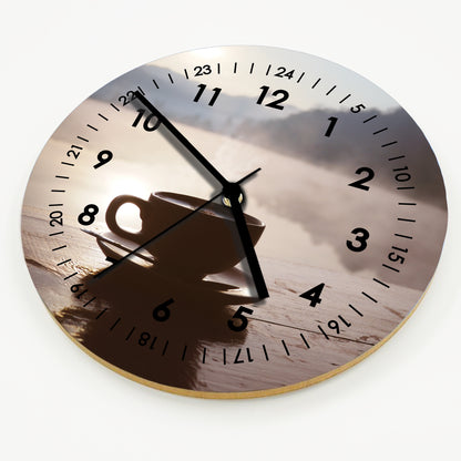 Hochwertige 30cm-Uhren Made in Alzenau Lautlose Uhr MDF Acryl Motiv Kaffeetasse