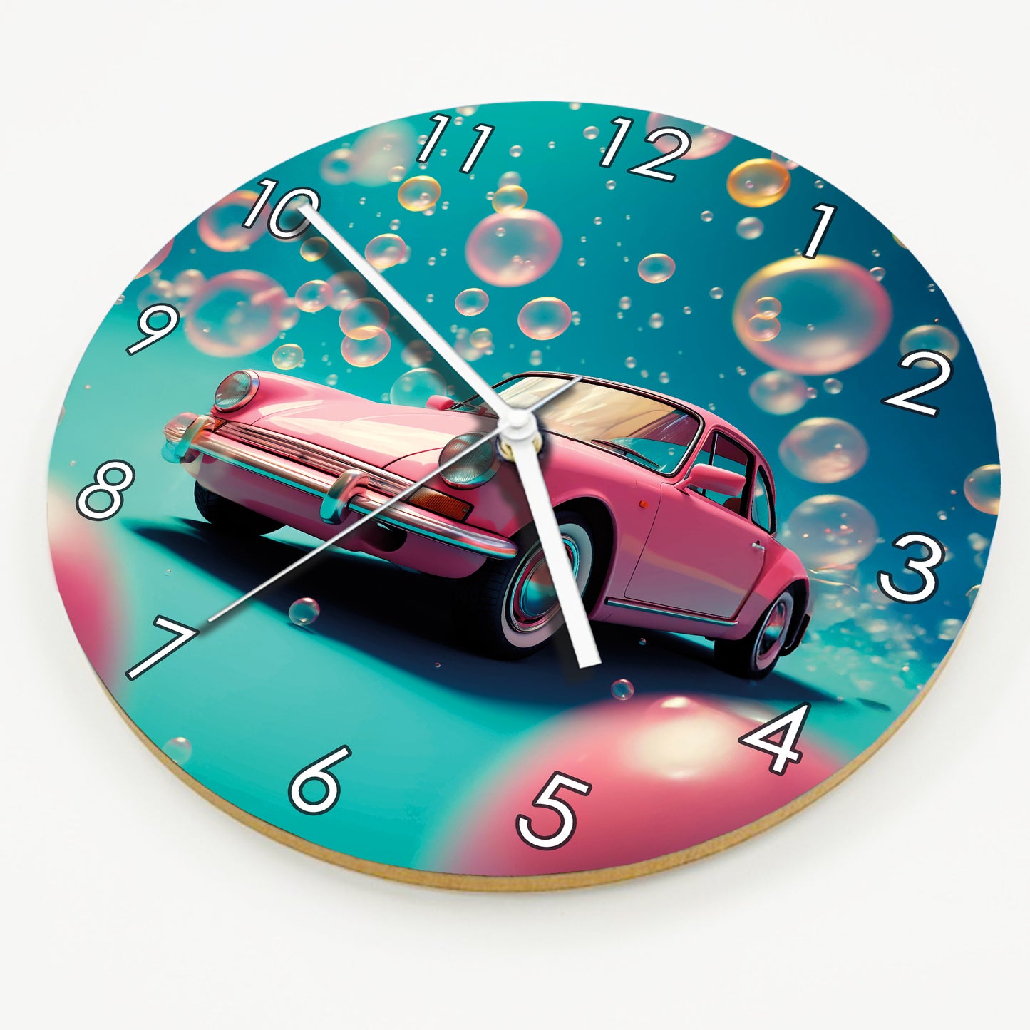 Hochwertige 30cm-Uhren Made in Alzenau Lautlose Uhr MDF Acryl Motiv Nostalgie Auto