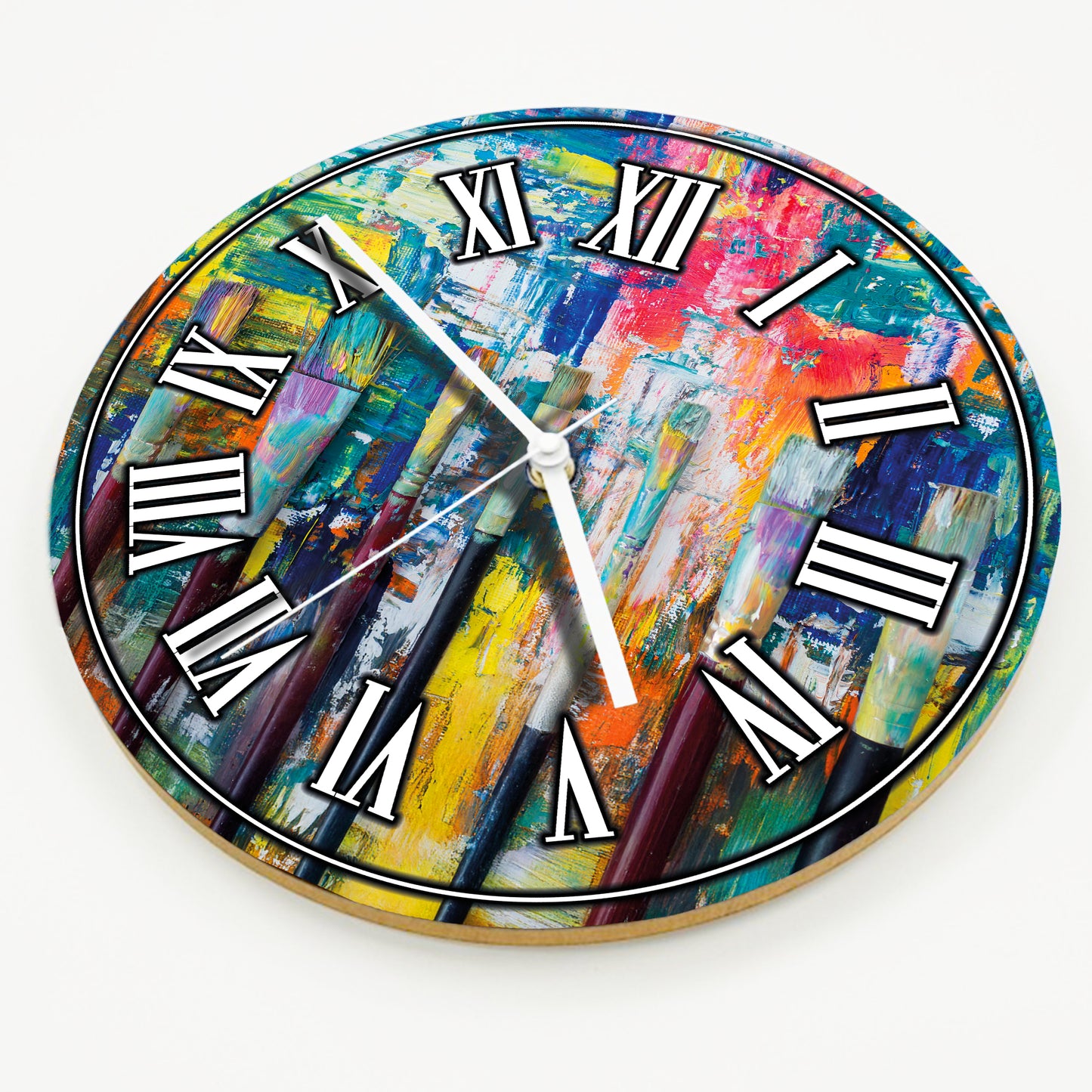 Hochwertige 30cm-Uhren Made in Alzenau Lautlose Uhr MDF Acryl Motiv Stifte