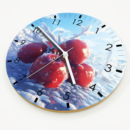 Hochwertige 30cm-Uhren Made in Alzenau Lautlose Uhr MDF Acryl Motiv Kirsche