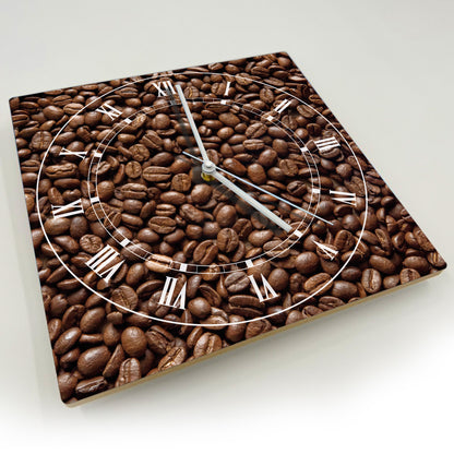 Hochwertige 30cm-Uhren Made in Alzenau Lautlose Uhr MDF Acryl Motiv Kaffeebohnen