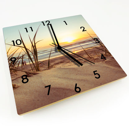 Hochwertige 30cm-Uhren Made in Alzenau Lautlose Uhr MDF Acryl Motiv Strandgras