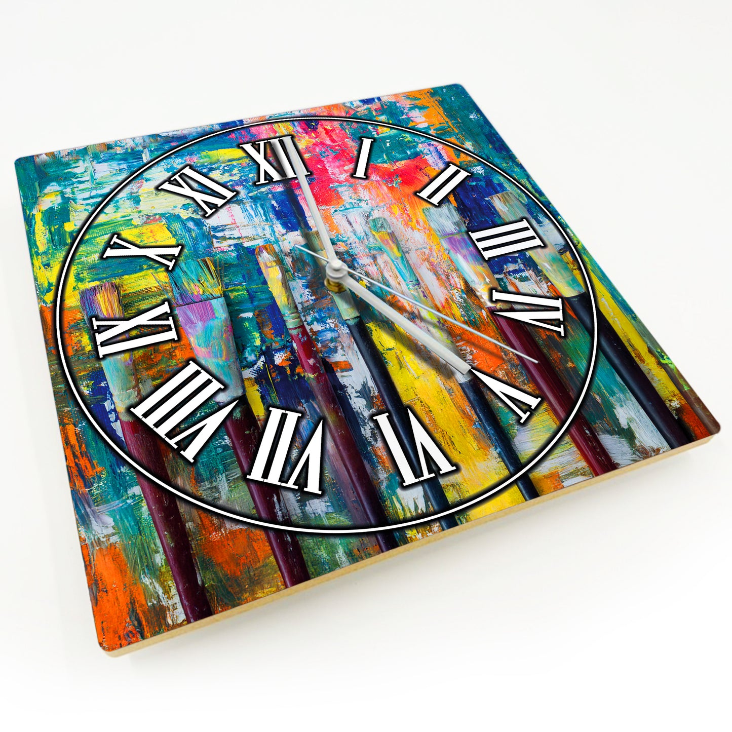 Hochwertige 30cm-Uhren Made in Alzenau Lautlose Uhr MDF Acryl Motiv Stifte