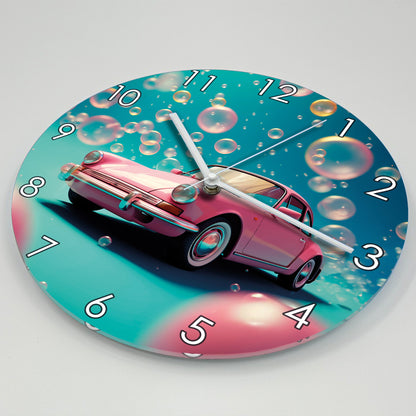 Hochwertige 30cm-Uhren Made in Alzenau Lautlose Uhr MDF Acryl Motiv Nostalgie Auto