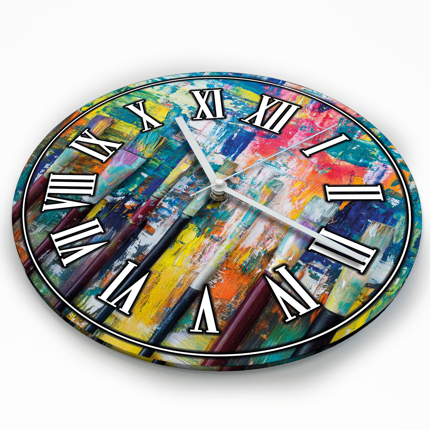 Hochwertige 30cm-Uhren Made in Alzenau Lautlose Uhr MDF Acryl Motiv Stifte